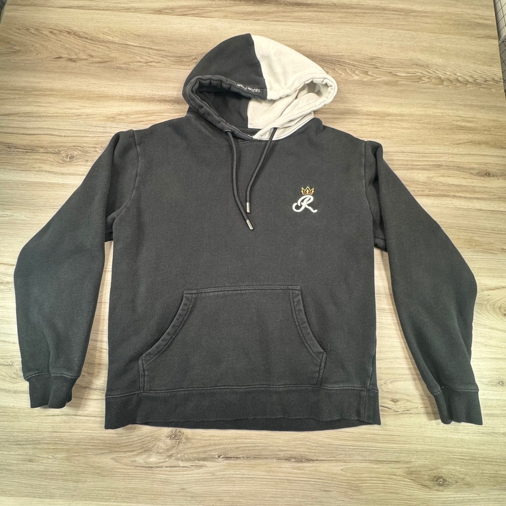 Ranboo the Beloved Hoodie XL Black Gray Color Block Crown streetwear cozy modern